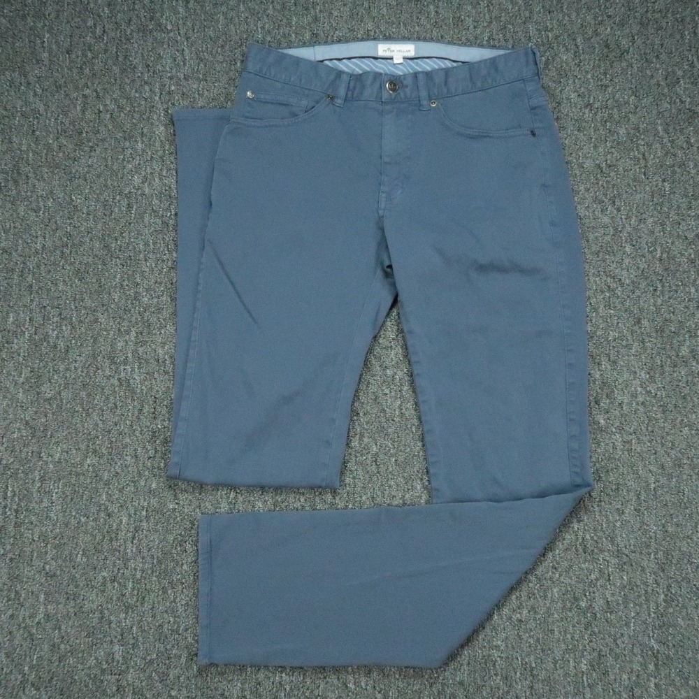 Peter Millar Pants Mens 30x32 Blue Ultimate Sateen 5 Pocket Trouser Straight